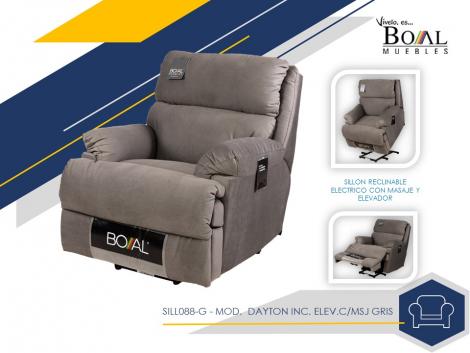sillón reclinable milán eléctrico de tela color gris